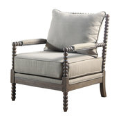 West Palm Living Room Accent Chair in Rustic Oak, Taupe