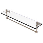 Allied Brass - Foxtrot 22" Glass Vanity Shelf with Towel Bar, Antique Pewter - Add space and organization to your bathroom with this simple, contemporary style glass shelf. Featuring tempered, beveled-edged glass and solid brass hardware this shelf is crafted for durability, strength and style. One of the many coordinating accessories in the Allied Brass Foxtrot Collection, this subtle glass shelf is the perfect complement to your bathroom decor.