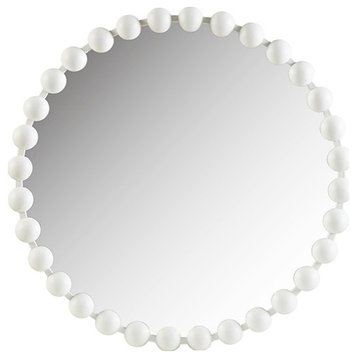 Madison Park Signature Marlowe Round Iron Framed Wall Decor Mirror, White, Extra Large 36"