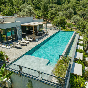 Antique Grey Porcelain Tiles - Bodrum,Mugla Villa