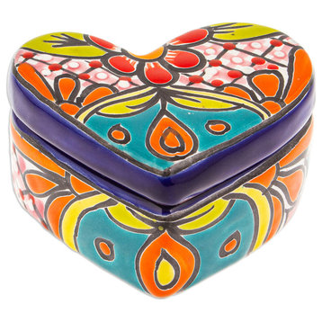 Novica Handmade Classic Romance Ceramic Decorative Box
