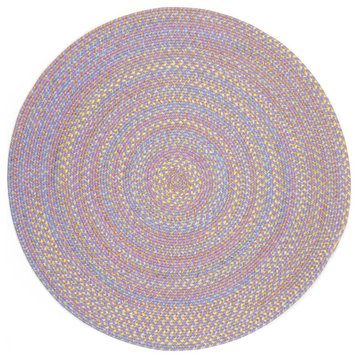 Hipster Kids and Playroom Braided Rug Violet Multi 10' Round