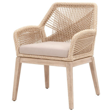 Star International Furniture Woven Loom Wood Arm Chair in Natural (Set of 2)