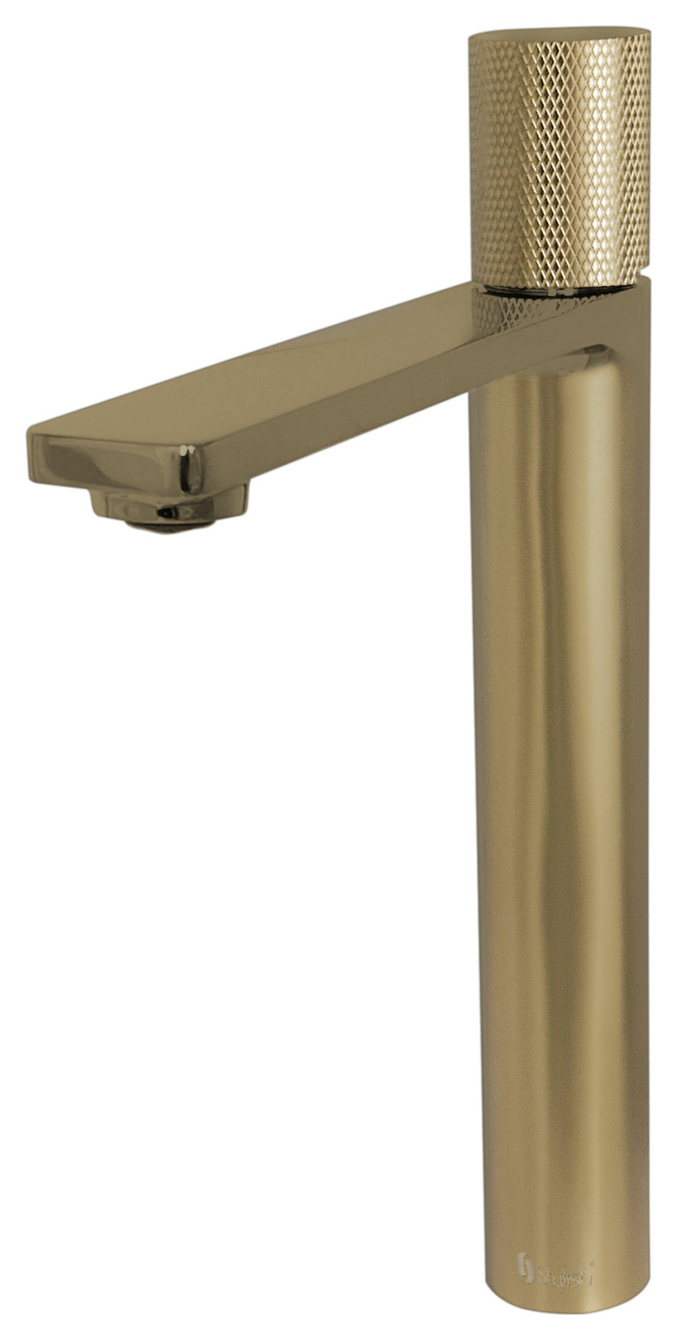 STYLISH Nessa Single Handle 12 1/2" Brushed Gold Vessel Bathroom Faucet