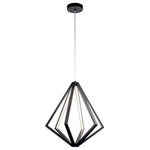 Elan - Everest 6-Light Contemporary Chandelier in Matte Black - Everest defies the eye: how can something so sleek deliver light so fully? LEDs are nestled within the perfectly angled rails. When illuminated, the light fills the diamond-shape void for maximum impact.  This light requires 6 ,  Watt Bulbs (Not Included) UL Certified.