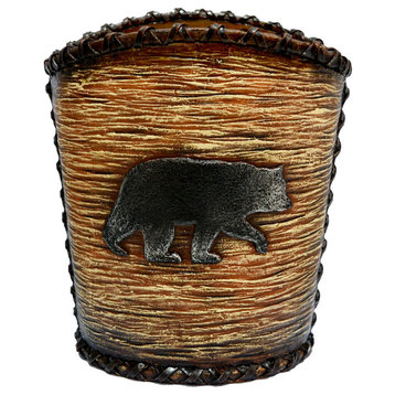 Rustic Bear Waste Basket