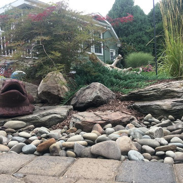Backyard Landscape Renovation w/ Basalt Column Fountain