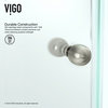 VIGO Frameless Neo-Angle 3/8" Shower, Brushed Nickel, 36", Low Base