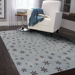 Tibetan Wool & Silk Blue Rug TB13008 - Home Decor