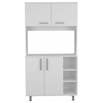 Modern White Kitchen Cabinet With Two Storage Shelves
