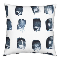 Blue Brush Pillows - Decorative Pillows