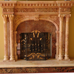 Natural Carved Stone Fireplaces - Indoor Fireplaces