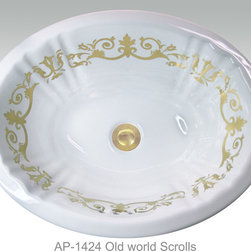 Hand Painted Undermounts by Atlantis Porcelain - Bathroom Sinks