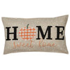 Home Sweet Home Harvest Pillow WithPumpkin Applique, 12"x20"