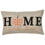 Manor Luxe - Home Sweet Home Harvest Pillow WithPumpkin Applique, 12"x20" - Home Sweet Home and pumpkin applique collection! Your home will be perfectly accented for your harvest and Thanksgiving gatherings with these warm and inviting fall linens. ,Cute Pumpkin applique,Embroidered,Made of premium quality polyester and linen blend, durable and reusable. Machine Wash Cold Separately, Gently Cycle Only, No Bleach, Tumble Dry Low, Do Not Iron, Low Temperature If Necessary,Invisible zipper with removable insert,Perfectly accented with these warm and inviting holiday decorations!,Premium Quality. ,Perfect Thanksgiving Gifts.