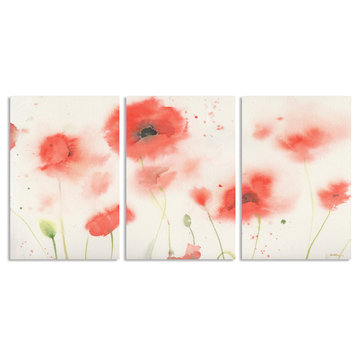 Sheila Golden 'Red Poppy Profusion' Multi Panel Art Set, P3"xP3"