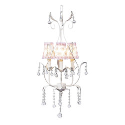 3-Light-Chandelier-in-White-and-Pink-with-Petal-Flower-Shade-Pear - Chandeliers