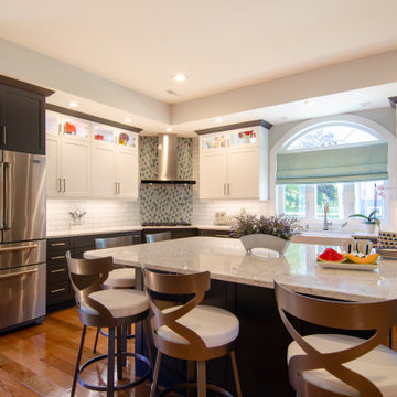 Steel gray and white two toned kitchen Chelmsford MA