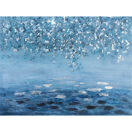 Abstract art "moonlit waterscape" Hand-painted oil painting original