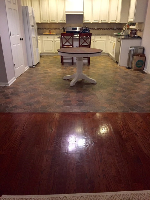 Kitchen Floor Dilemma Tile Vs Hardwood, Replacing Hardwood Floor With Ceramic Tile