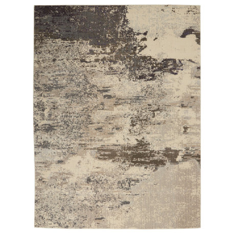 Nourison Celestial 6'7" x 9'7" Ivory/Grey Modern Indoor Area Rug