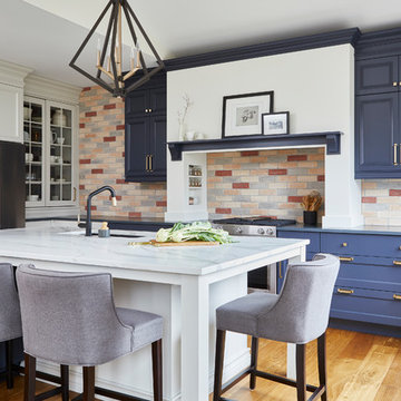 Kitchen of Brick and Contrast
