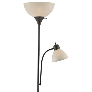Floor Lamp with Reading Light by LightAccents, Black, 2-Lights