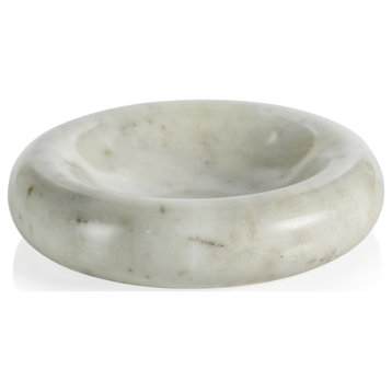 Monza Curved Round Marble Bowl, Large