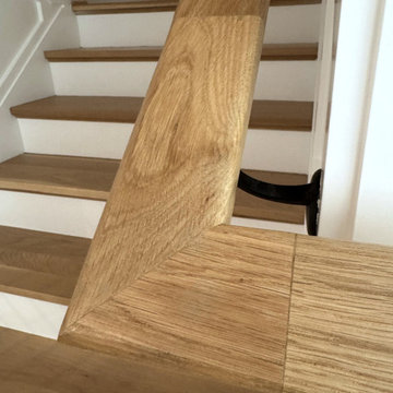 Project #140 | White Oak Staircase with Horizontal Bar Rail