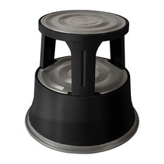 Modern Stylish Step Stool, Polypropylene Plastic, Non-Slip Rubber Platform Black