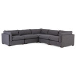 Four Hands - Westwood 5-PieceSectional-Bennett Charcoal - Luxurious comfort with a functional spin. Clean-lined and simply styled, charcoal-toned upholstery and espresso-finished banak wood base keep things classy while casual. Various configurations offer flexibility to fit any size space.