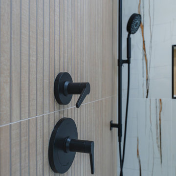 Master Bathroom Remodeling in Ashburn with Walk-in Shower and Freestanding Tub