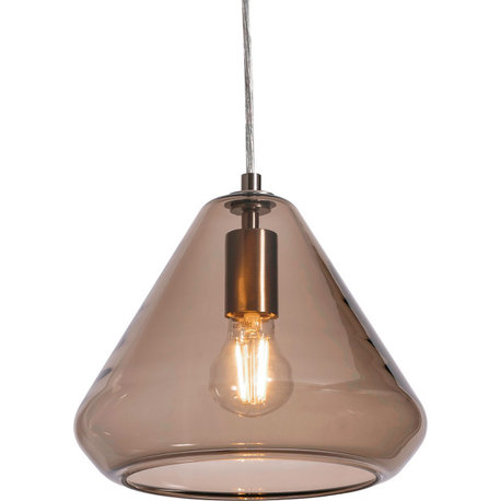 Armitage Pendant, Satin Nickel, Brown