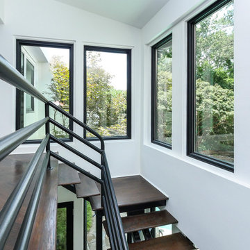Black Windows in Modern Staircase - Renewal by Andersen Georgia