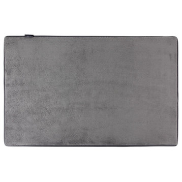 Fabbrica Home Memory Foam Accent Rug, Solid, Gray Flannel