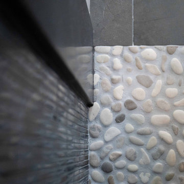 Dark Contemporary Primary Bathroom