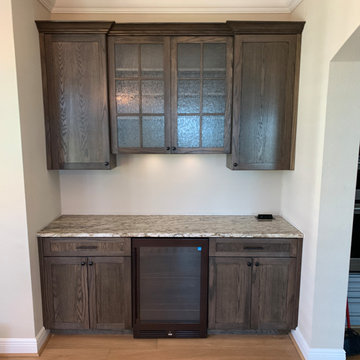 Custom Built‑In Dry Bar in Warm Toffee Oak