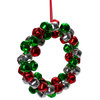 9" Red  Green  and Silver Jingle Bell Christmas Wreath