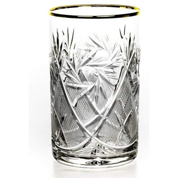 Set of 1 Vintage Russian Crystal Tea Glass For  Holder Podstakannik, 24K Gold