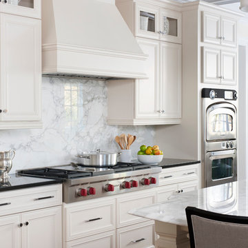 Sophisticated traditional "tuxedo" kitchen