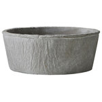 Serene Spaces Living - Serene Spaces Living Decorative Gray Cement Bowl - This heavy, handmade-looking grey cement bowl has a simple minimalist design. It has some variations in texture and a slightly uneven rim. The bowl is sealed about halfway up on the inside, so as to make it perfect to use for fresh flower arrangements. Use this as a decorative floral centerpiece in your living / dining room or at a wedding or event.Use with our matching cement vases to complete the look. Sold individually.