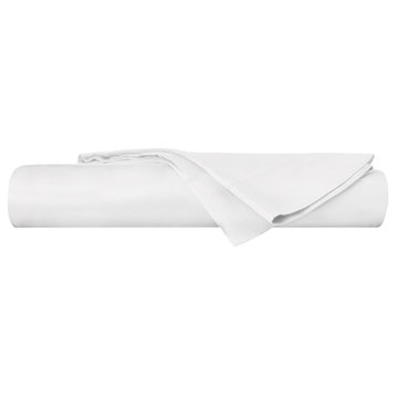 Delara GOTS 100% Organic Cotton Fitted Sheet Sets 400TC, White, Queen, 60"x80"