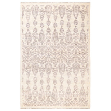 Eclectic, One-of-a-Kind Hand-Knotted Area Rug Ivory, 4'2"x6'3"