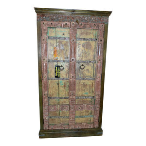 Mogul Interior - Consigned Distressed Reclaimed Antique Hand-Carved Furniture - Armoires And Wardrobes