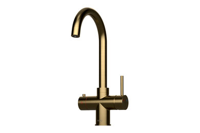 GOLD ASPREY TAP - PULL DOWN BOILING WATER TAPS - 98 DEGREES & DOMESTIC HOT/COLD