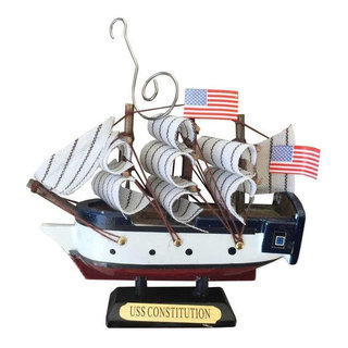 Kurt Adler Wooden Fishing Boat Ornament