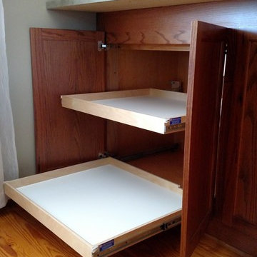 B4 & After Pull Out Shelves Install Kitchen & Pantry Cabinets