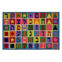 Fun Rugs - Fun Rugs Fun Time Collection Hebrew Numbers and Letters Area Rug, 51"x78" - Kids Rugs