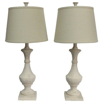Marion Table Lamps, Set of 2, Weathered White