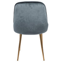 LumiSource Marcel Dining Chair, Set of 2, Blue Velvet, Gold Frame